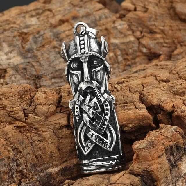 Vikings Odin Face Stainless Steel Necklace - Pendant