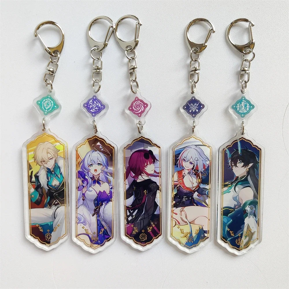 Honkai: Star Rail Keychain Sparkle Lunae Boothill Aventurine Acrylic Figure Keyring Anime Pendant Bag Gifts Accessories Women