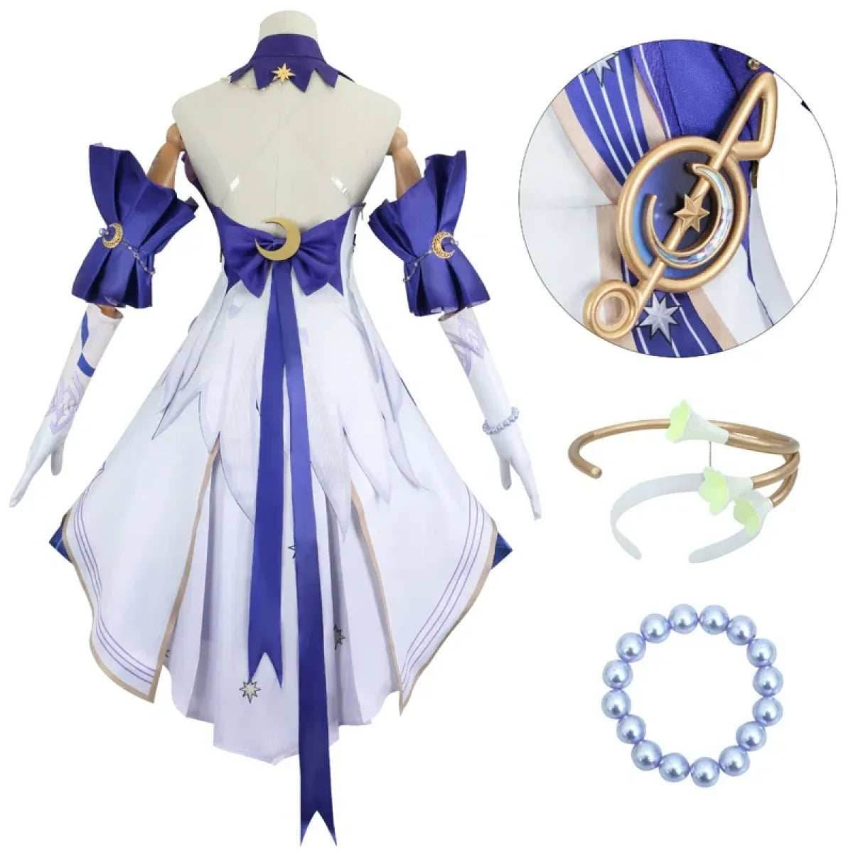 Honkai Star Rail March 7th Cosplay Costume with Wig & Accessories - XS / Costume Only