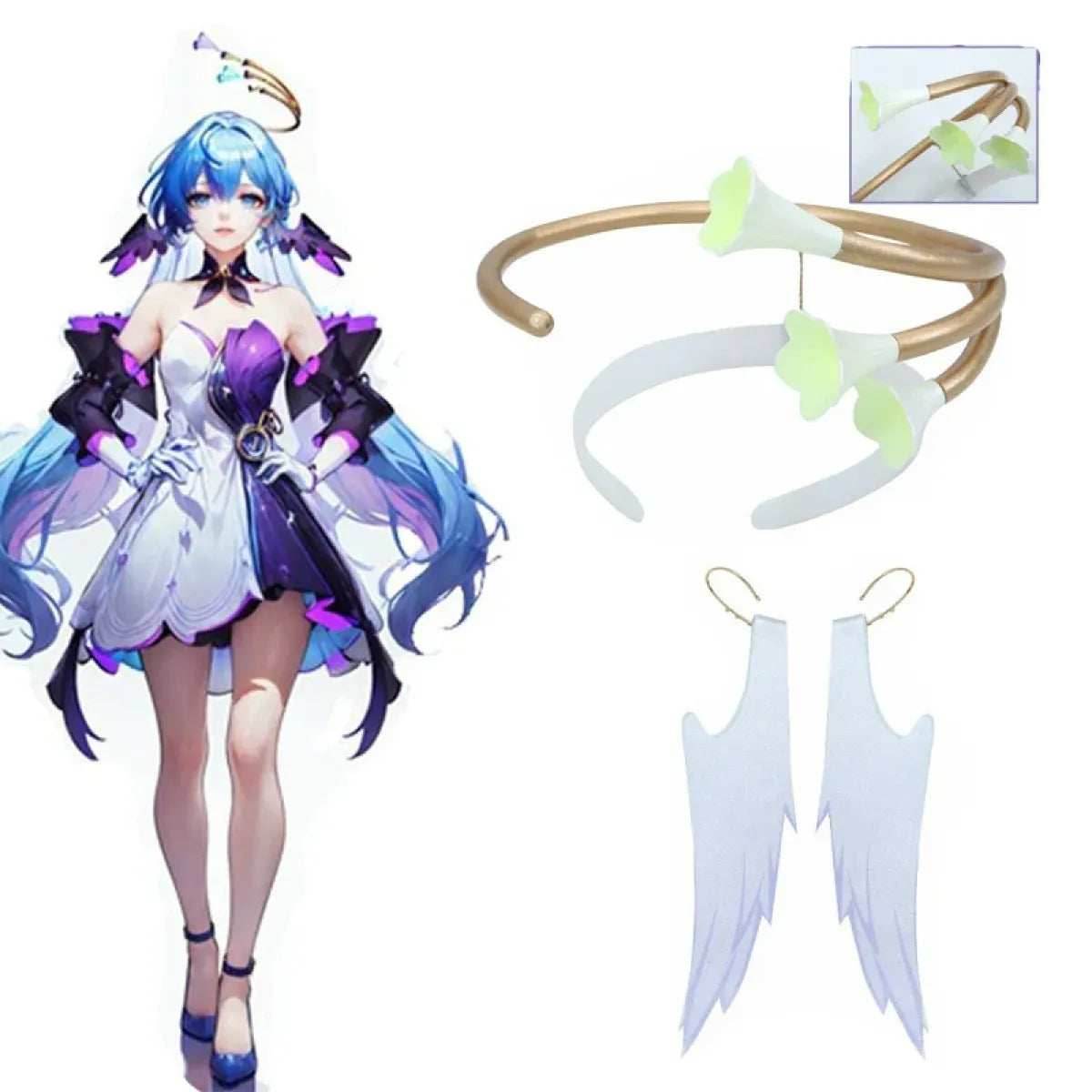Honkai Star Rail March 7th Cosplay Costume with Wig & Accessories - XS / Costume Only