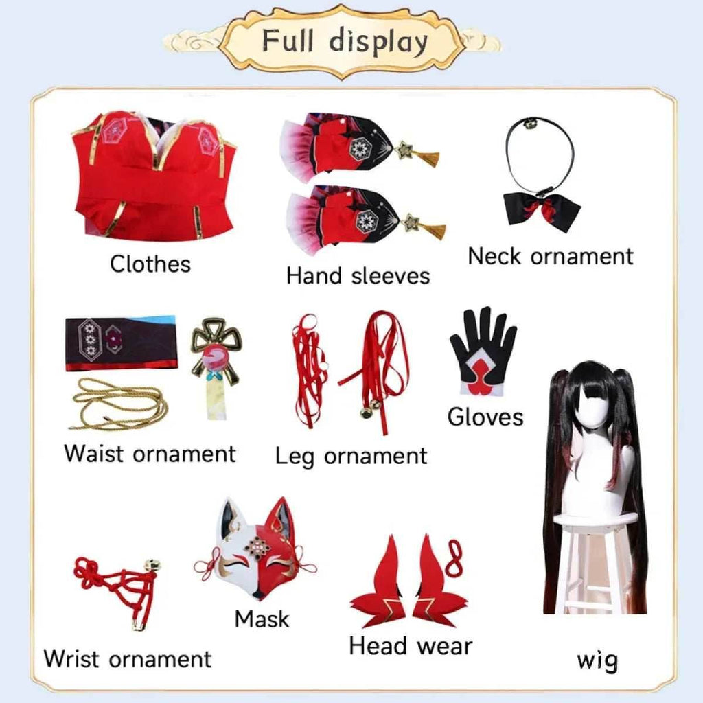 Honkai Star Rail Sparkle Cosplay Costume - Costume mask wig / XS