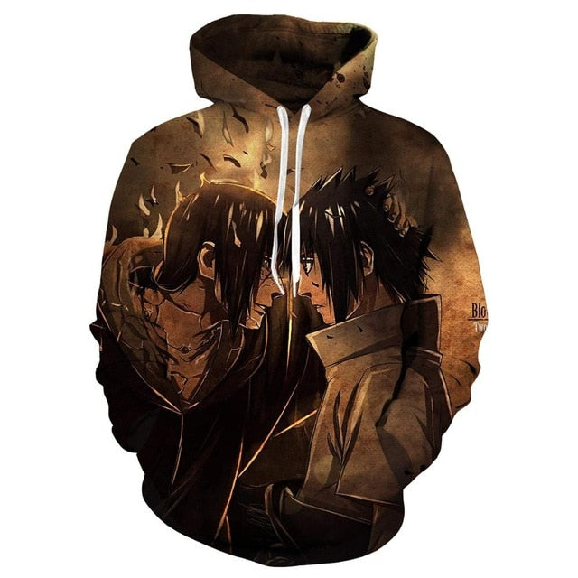 Hoodies Unisex Naruto Harajuku Japanese Anime Uchiha Itachi Printed Men's Hoodie Male Streetwear Fashion Casual sweatshirt Coat