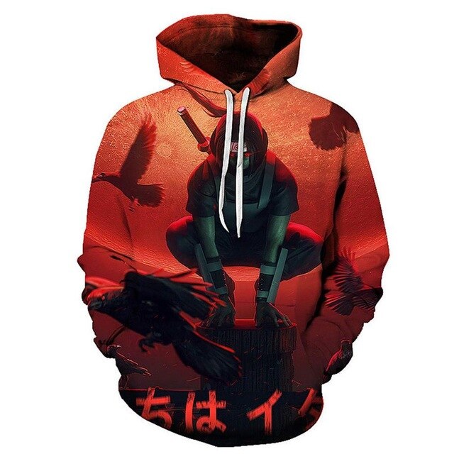 Hoodies Unisex Naruto Harajuku Japanese Anime Uchiha Itachi Printed Men's Hoodie Male Streetwear Fashion Casual sweatshirt Coat