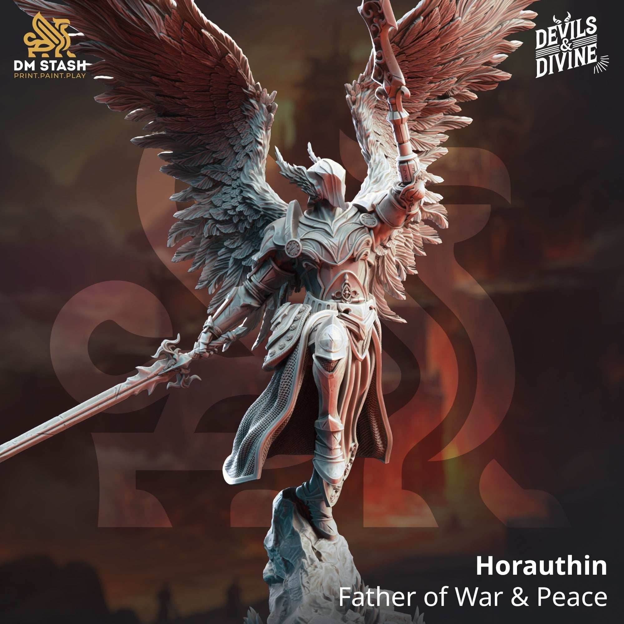 Horauthin, Father of War & Peace (Male Angel Paladin) - 32mm Scale