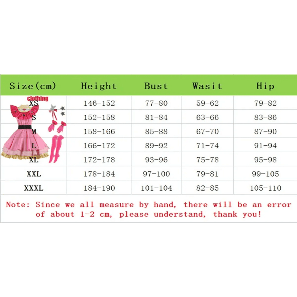 OSHI NO KO Ai Hoshino Cosplay Costume - Lolita Pink Uniform Dress - A1 one size / XS / CHINA | anime
