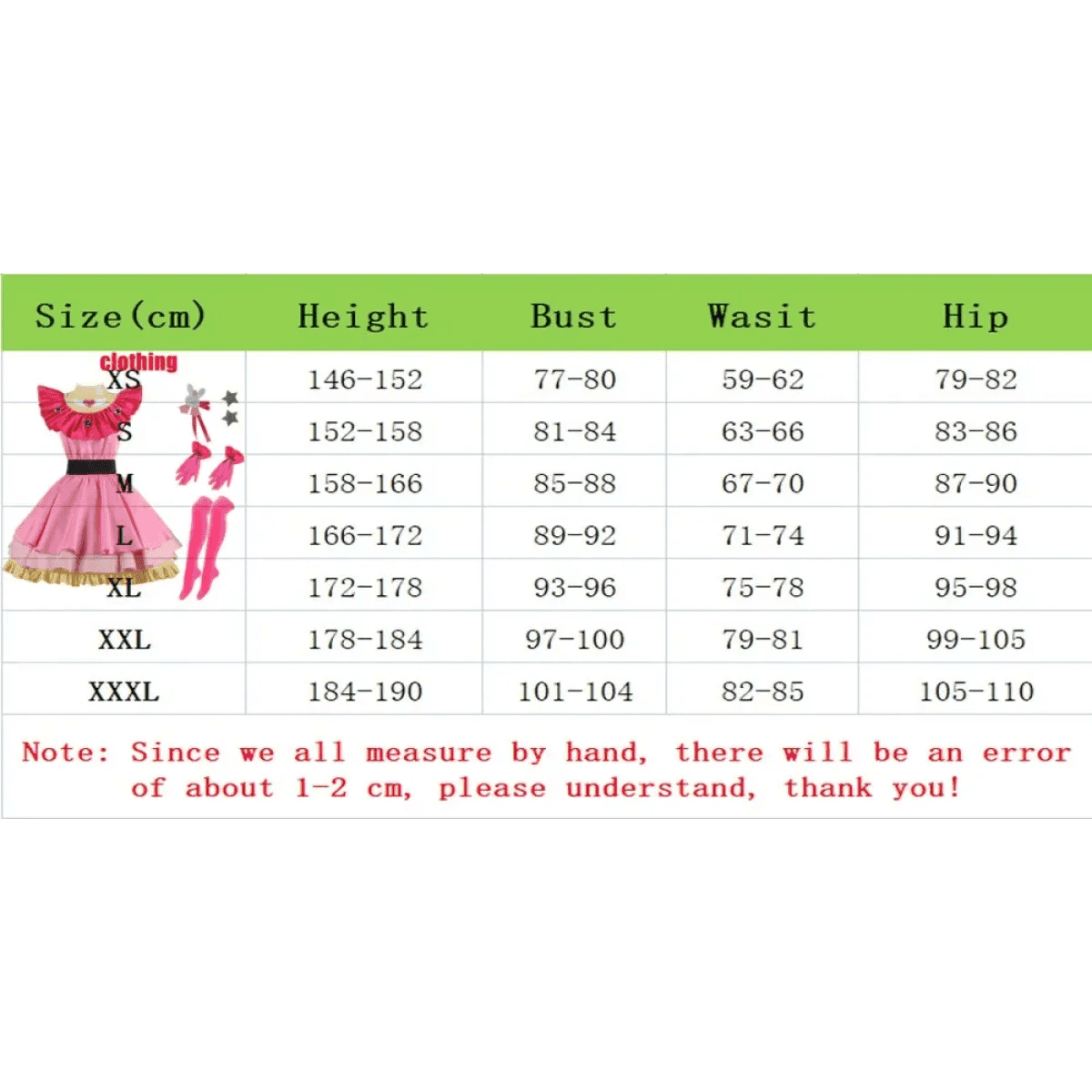 OSHI NO KO Ai Hoshino Cosplay Costume - Lolita Pink Uniform Dress - A1 one size / XS / CHINA | anime