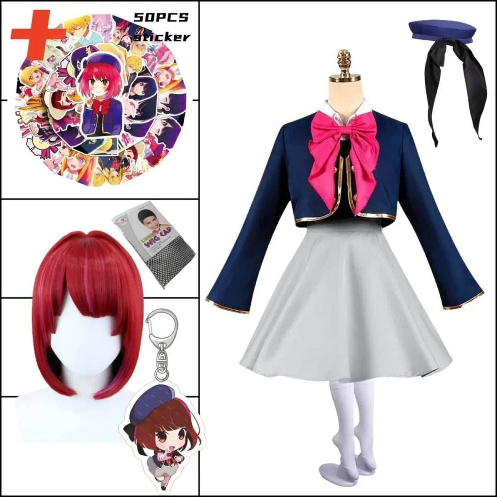 OSHI NO KO Ai Hoshino Cosplay Costume - Lolita Pink Uniform Dress - A5 / XS / CHINA | anime