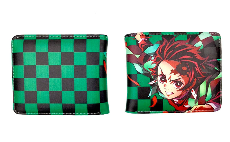 Hot Demon Slayer Kamado Tanjirou Wallet Cartoon Purse Leather Short Wallets for Men Women