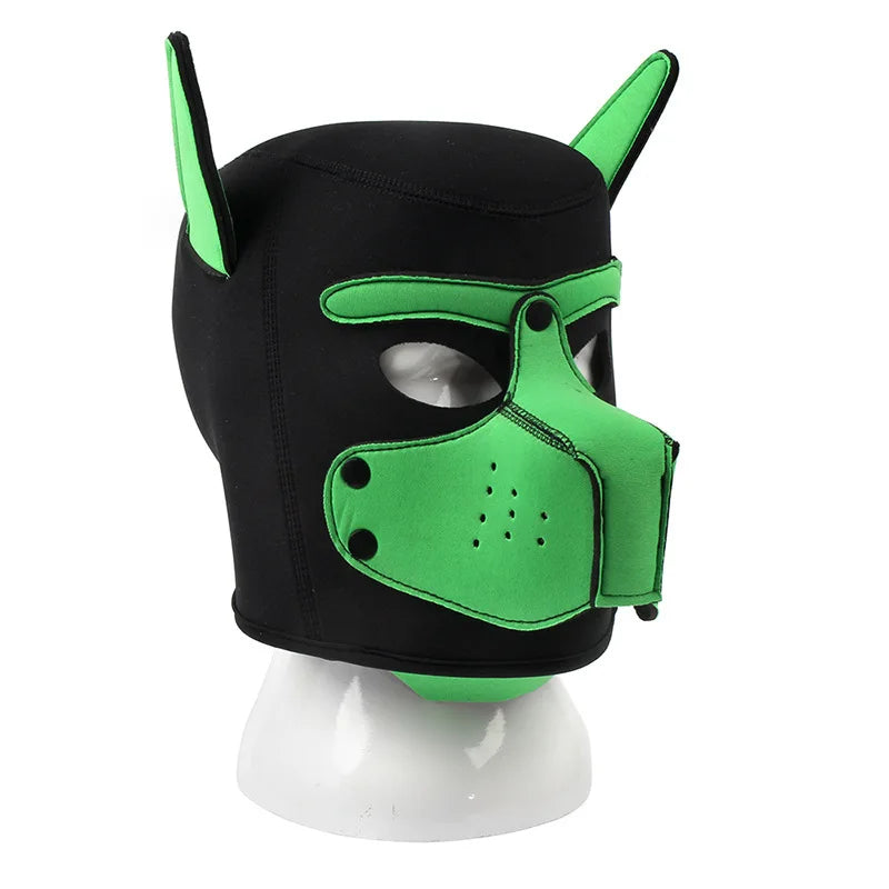 Hot Fashion Dog Mask Puppy Cosplay Full Head for Padded Latex Rubber Role Play with Ears 10 Color