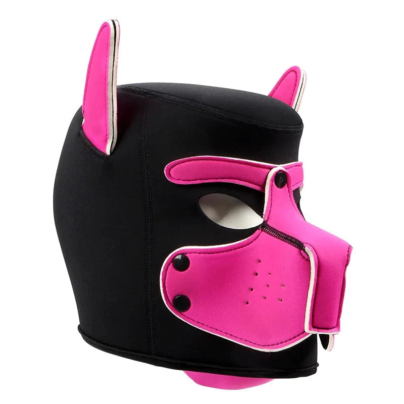 Hot Fashion Dog Mask Puppy Cosplay Full Head for Padded Latex Rubber Role Play with Ears 10 Color