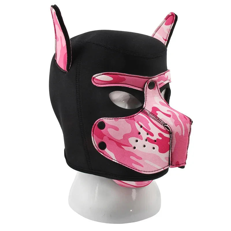 Hot Fashion Dog Mask Puppy Cosplay Full Head for Padded Latex Rubber Role Play with Ears 10 Color