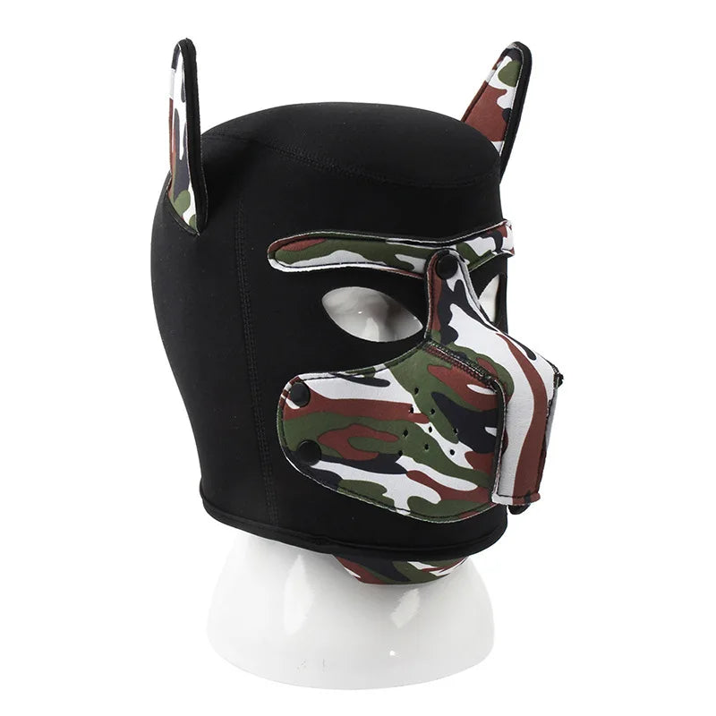 Hot Fashion Dog Mask Puppy Cosplay Full Head for Padded Latex Rubber Role Play with Ears 10 Color