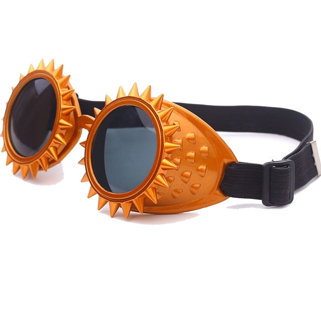 Hot New Men Women Welding Goggles Gothic Steampunk Cosplay Antique Spikes Vintage Glasses Eyewear