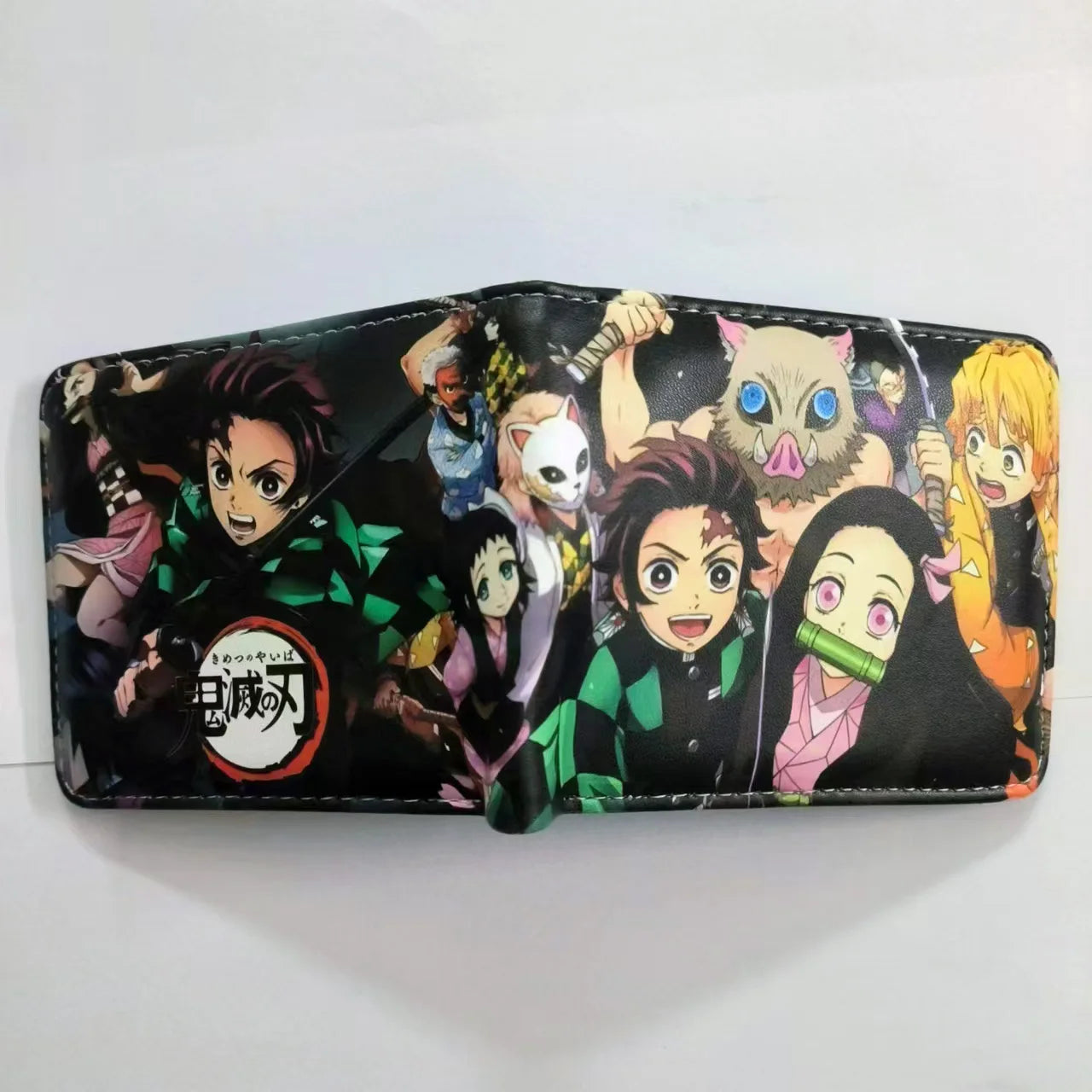 Hot Sell Anime Demon Slayer Wallet PU Leather Short Purse With Coin Pocket for Boy Girl Student