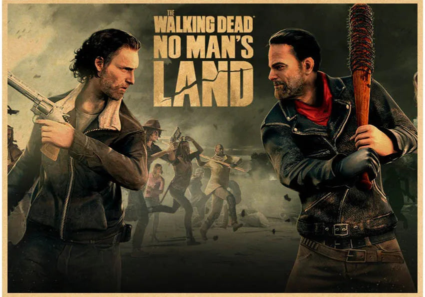 Hot The Walking Dead Season 7 Classic Movie Kraft Paper Poster Bar Cafe Living Room Dining Room Wall Decorative Paintings