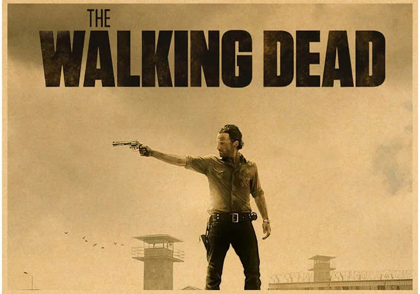 Hot The Walking Dead Season 7 Classic Movie Kraft Paper Poster Bar Cafe Living Room Dining Room Wall Decorative Paintings