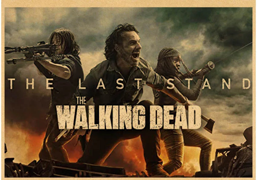 Hot The Walking Dead Season 7 Classic Movie Kraft Paper Poster Bar Cafe Living Room Dining Room Wall Decorative Paintings