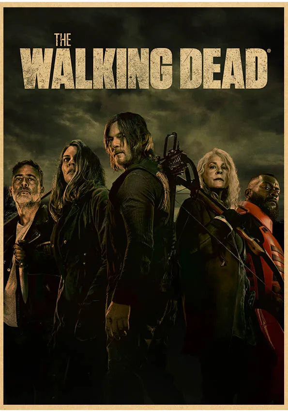 Hot The Walking Dead Season 7 Classic Movie Kraft Paper Poster Bar Cafe Living Room Dining Room Wall Decorative Paintings