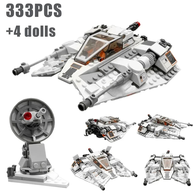 Hot Toys 75259 309PCS Air Combat Aircraft Ship Space War Snowspeeder  Action Assemble Building Blocks Toys Bricks Birthday Gifts