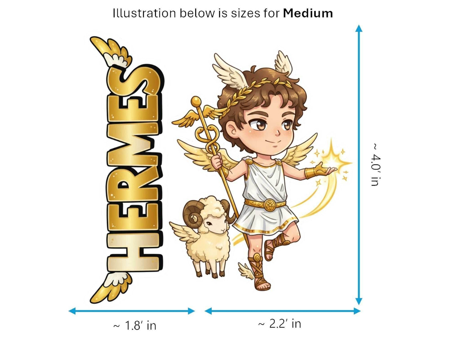 Hermes Sticker and Magnet – Kriophoros Mythkins™ – Messenger God and Ram-Bearer | Waterproof & UV-Proof - Sticker / Medium