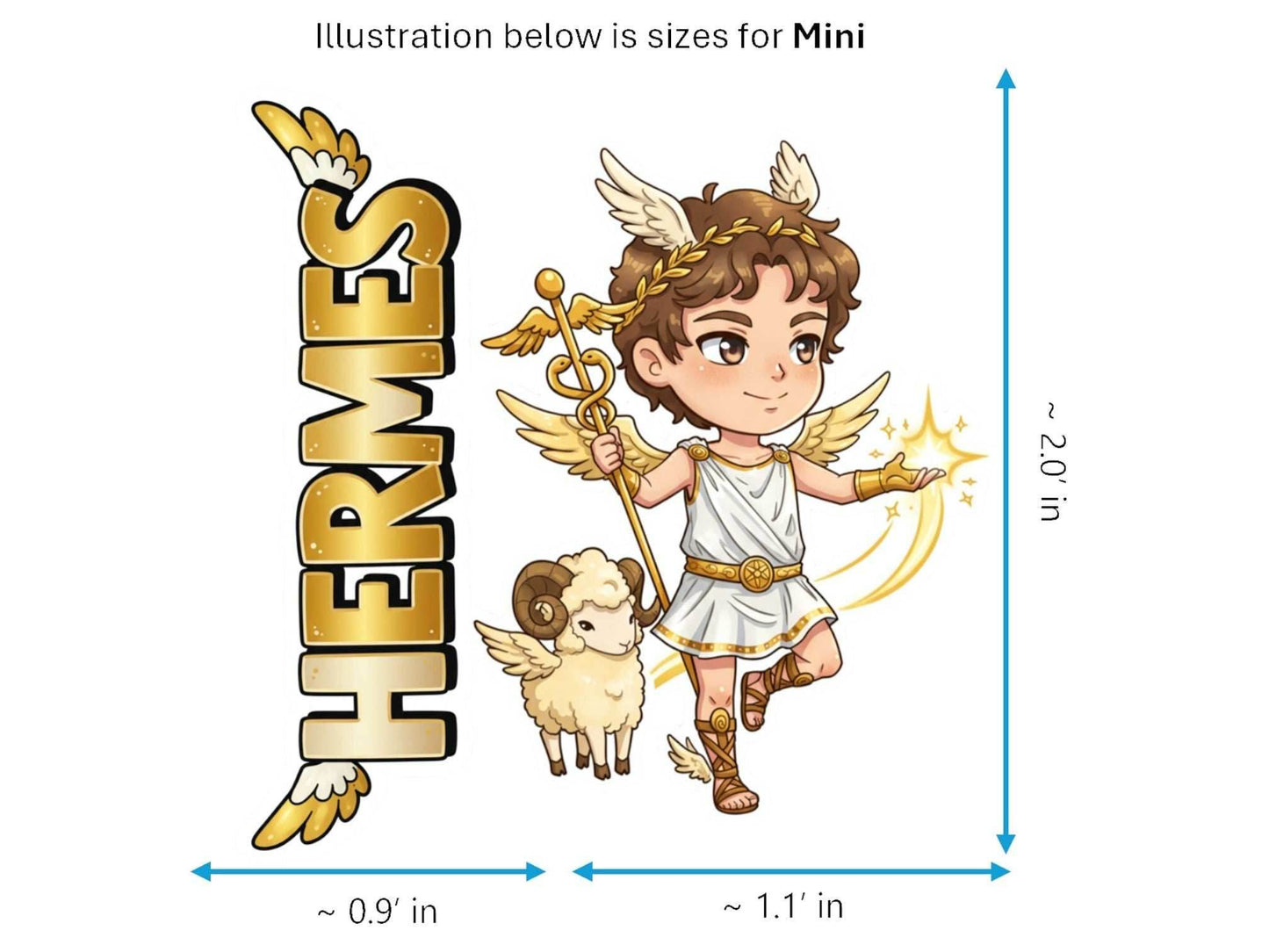 Hermes Sticker and Magnet – Kriophoros Mythkins™ – Messenger God and Ram-Bearer | Waterproof & UV-Proof - Sticker / Mini