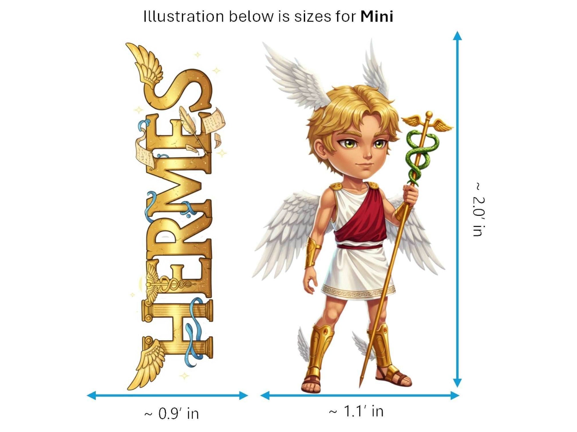 Hermes Sticker and Magnet – Diaktoros Mythkins™ – Messenger of the Gods | Waterproof & UV-Proof - Sticker / Mini