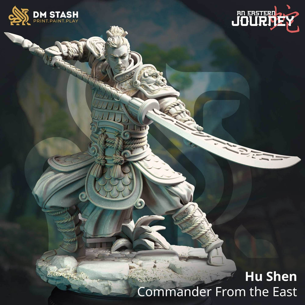 Hu Shen, Commander from the East (Male Human Fighter) - 32mm Scale