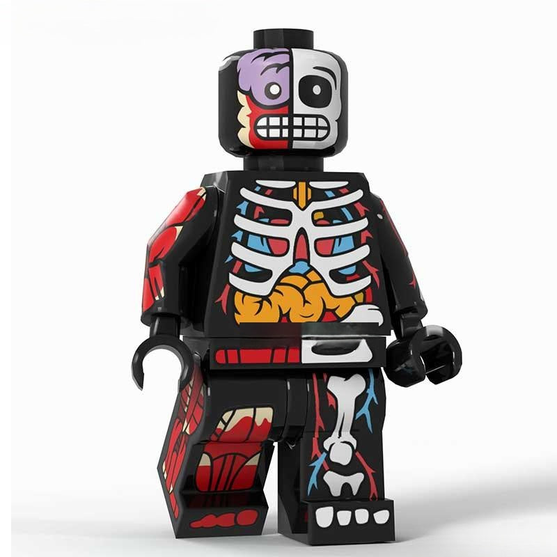 Human Body Guy Visible Anatomy Man Black Lego Minifigures custom toys