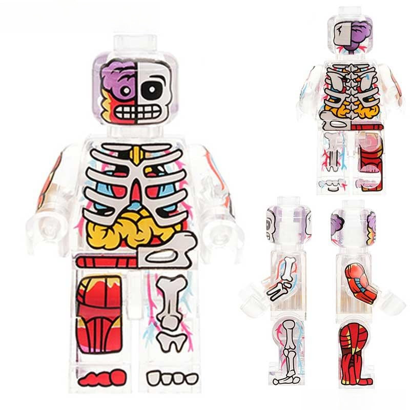 Human Body Transparent Visible Anatomy Man Lego Minifigures custom toys