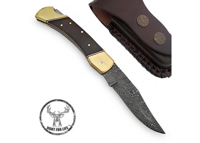 Hunt For Life™ Alpine Zone Damascus Steel Lockback Knife