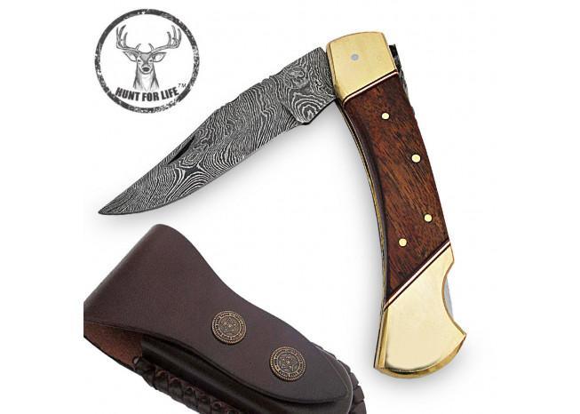 Hunt For Life™ Alpine Zone Damascus Steel Lockback Knife