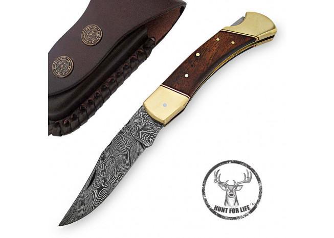 Hunt For Life™ Alpine Zone Damascus Steel Lockback Knife