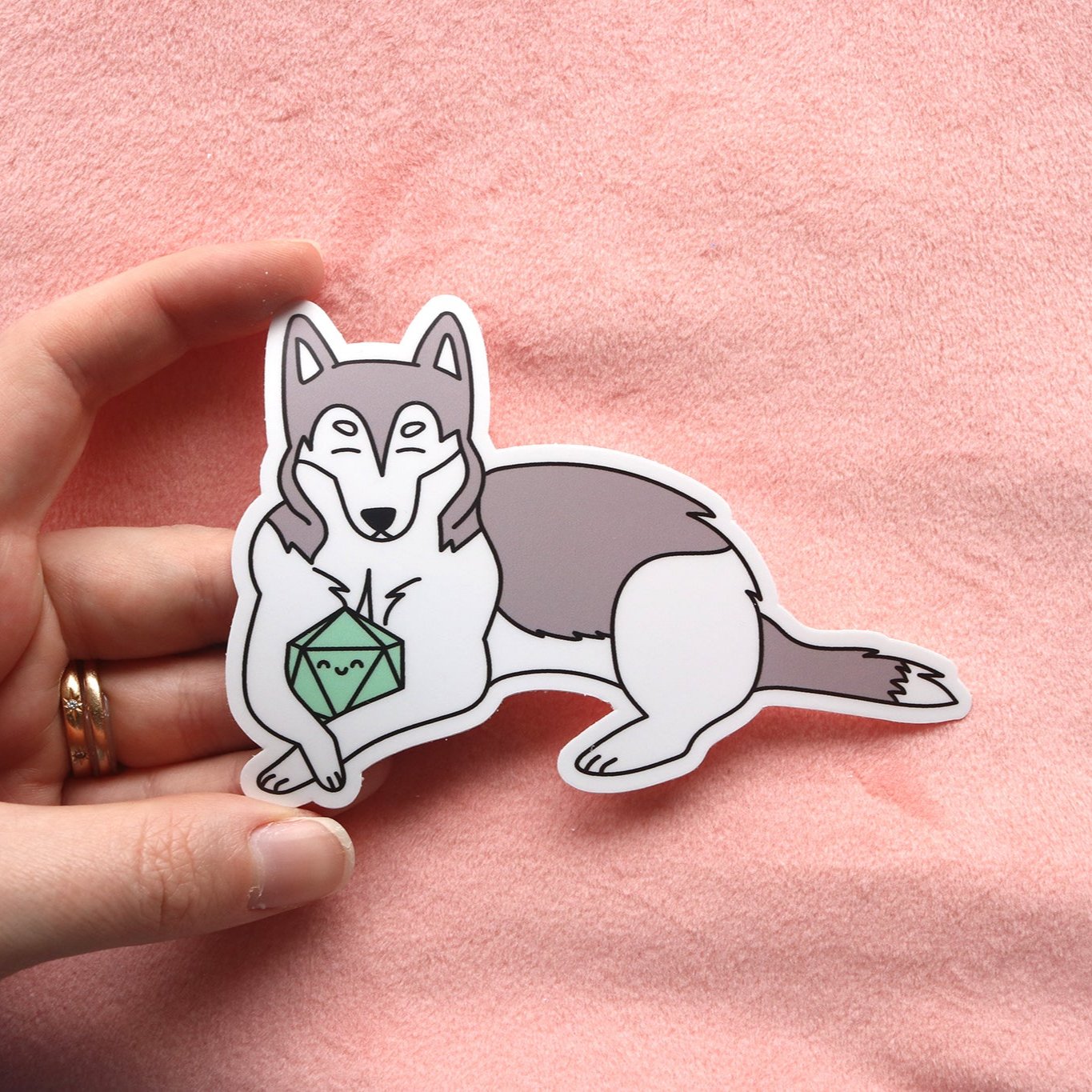 Husky D20 Dice Buddy Stickers