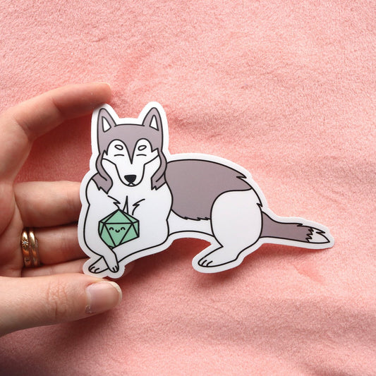 Husky D20 Dice Buddy Stickers
