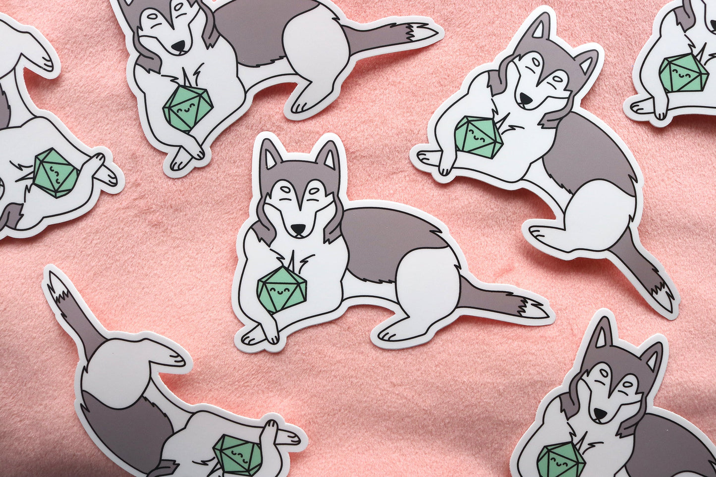 Husky D20 Dice Buddy Stickers