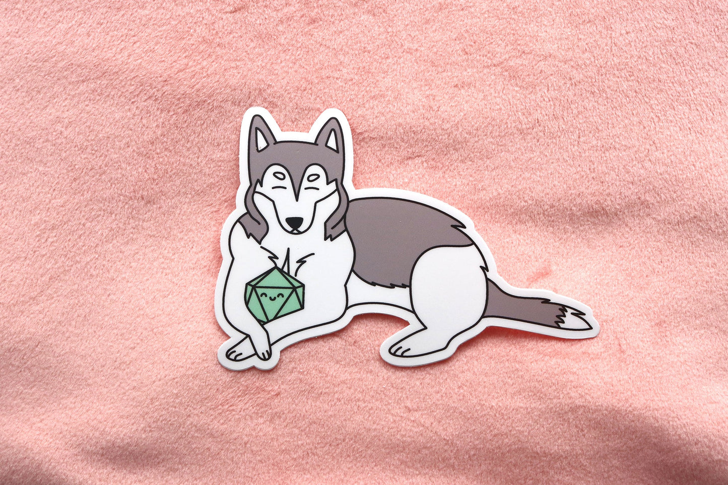 Husky D20 Dice Buddy Stickers