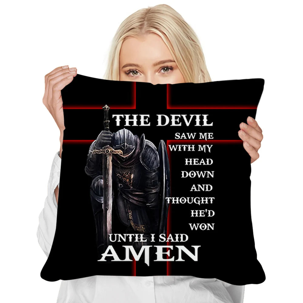 HX Knights Templar Pillow Case Jesus Lion Cross Warrior 3D Printed Cushion Cover Polyester Pillows Home Decor Dropshipping