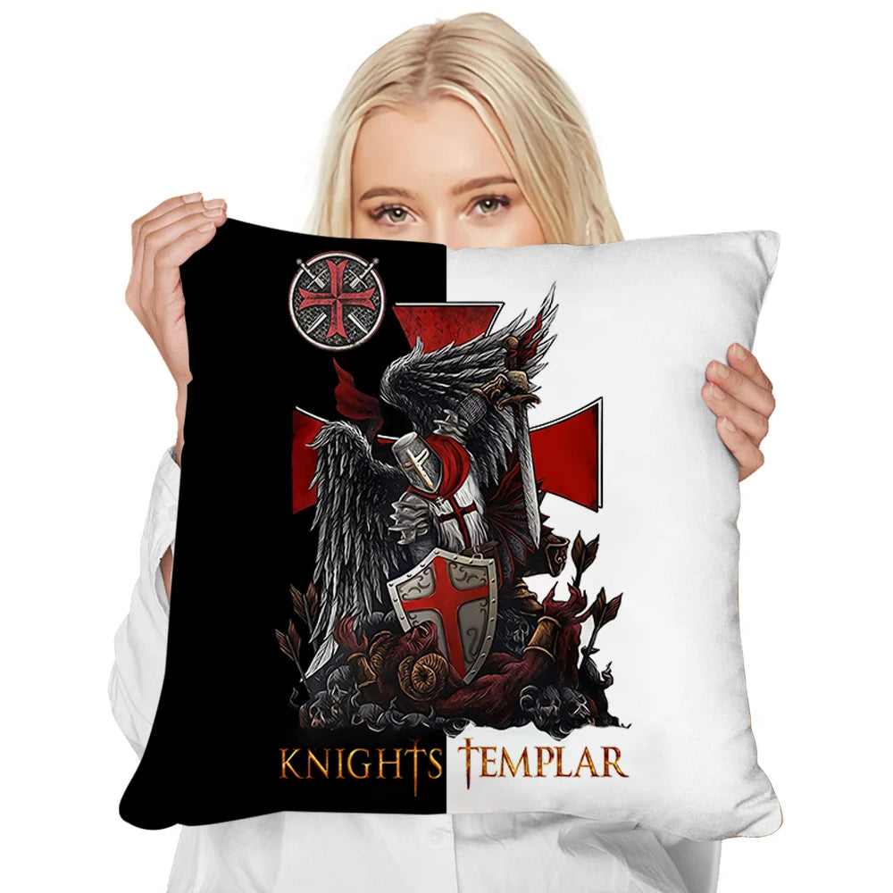 HX Knights Templar Pillow Case Jesus Lion Cross Warrior 3D Printed Cushion Cover Polyester Pillows Home Decor Dropshipping