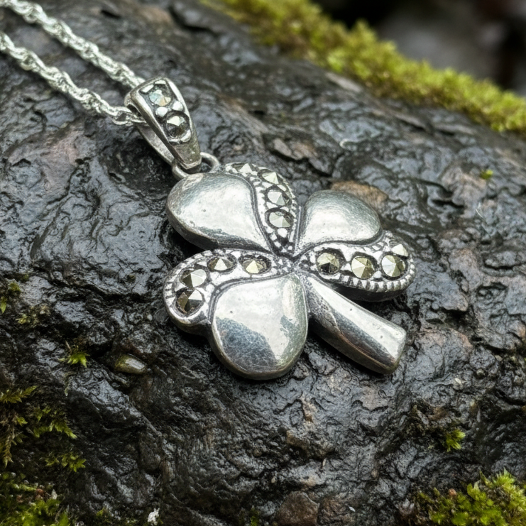 Shamrock Marcasite Necklace