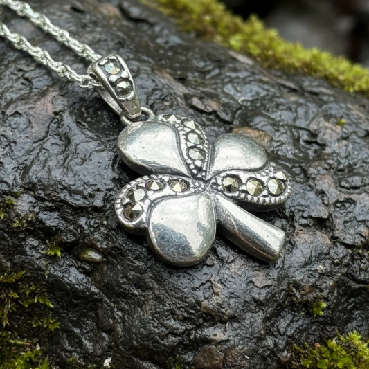 Shamrock Marcasite Necklace