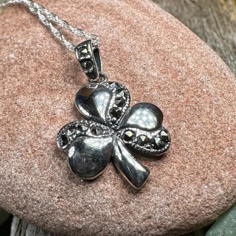 Shamrock Marcasite Necklace