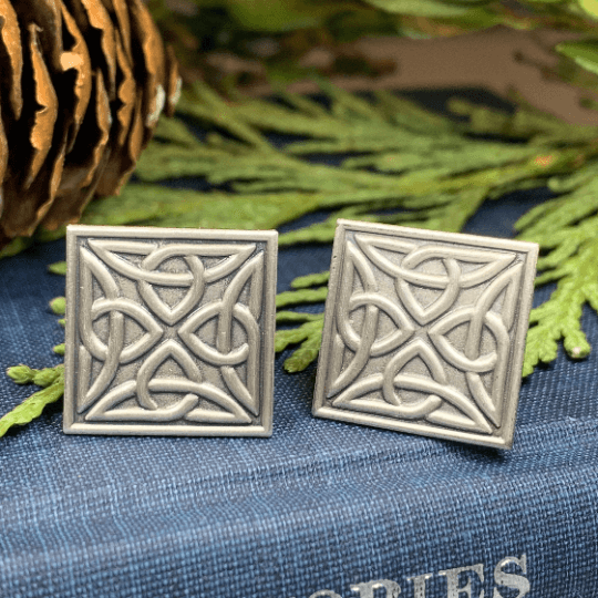 Square Trinity Knot Cuff Links - 