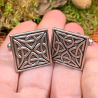 Square Trinity Knot Cuff Links