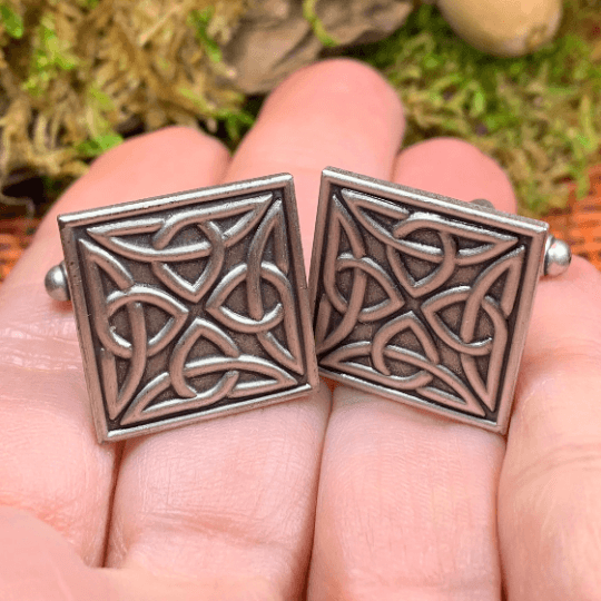 Square Trinity Knot Cuff Links - 