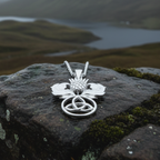 Scottish Thistle Trinity Knot Necklace