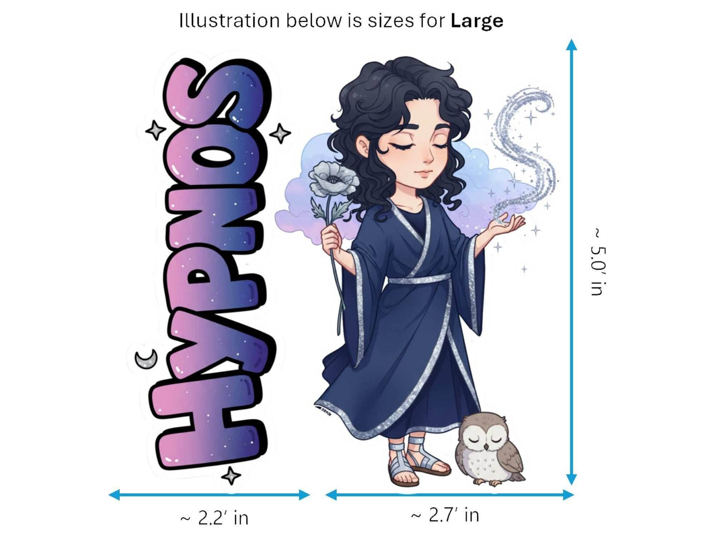 Hypnos Sticker and Magnet – Hedymos Mythkins™ – Greek God of Sleep | Waterproof & UV-Proof - Sticker / Large