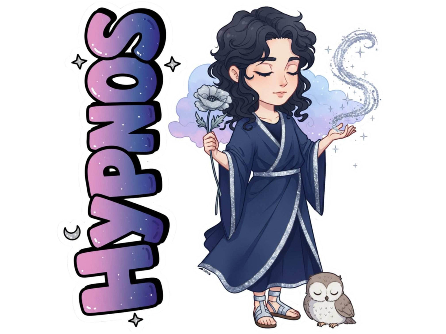 Hypnos Sticker and Magnet – Hedymos Mythkins™ – Greek God of Sleep | Waterproof & UV-Proof - Sticker / Mini