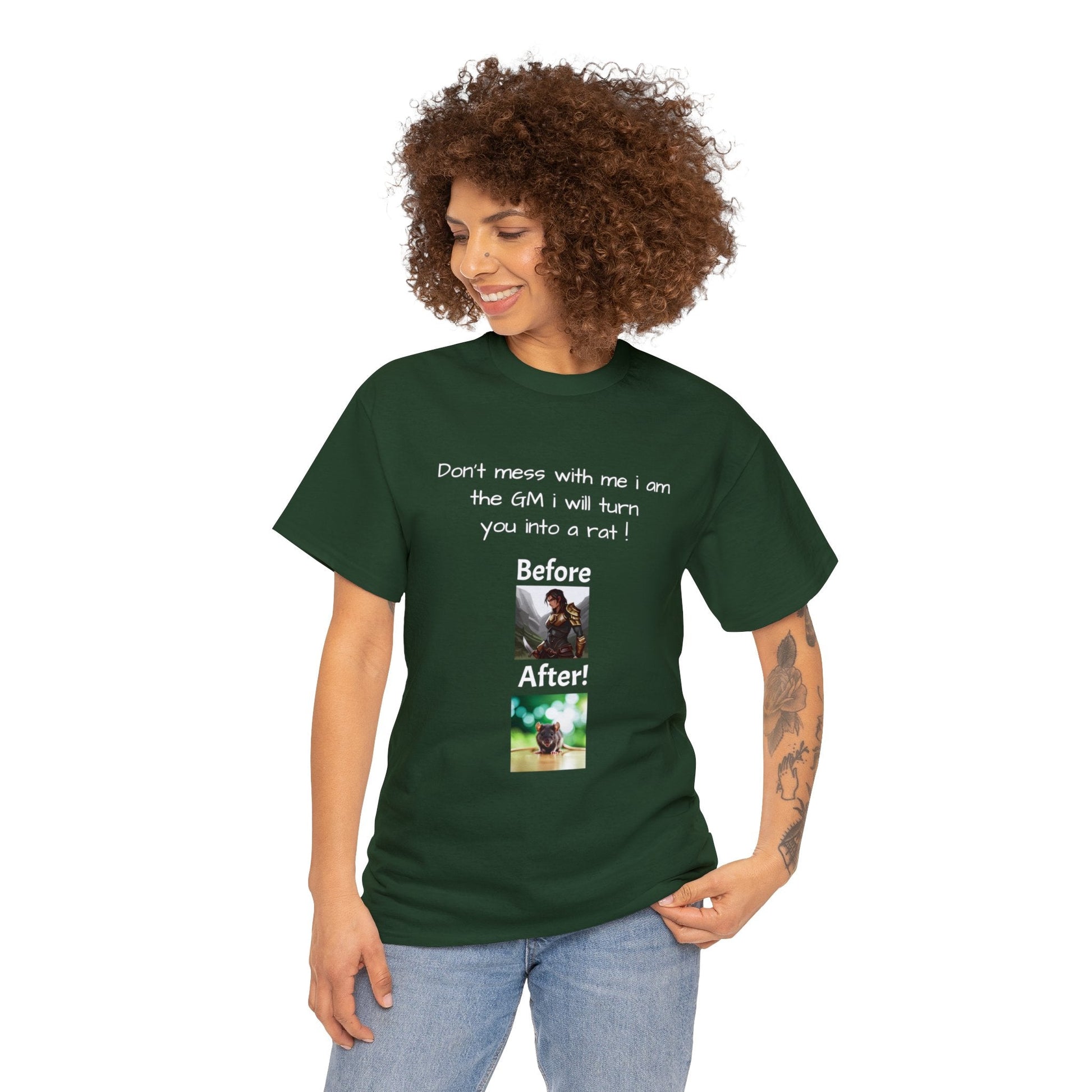 I am the GM i turn u into a rat Unisex Heavy Cotton Tee