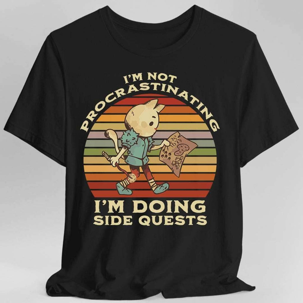 I'm Not Procrastinating I'm Doing Side Quests T-Shirt - Black / S