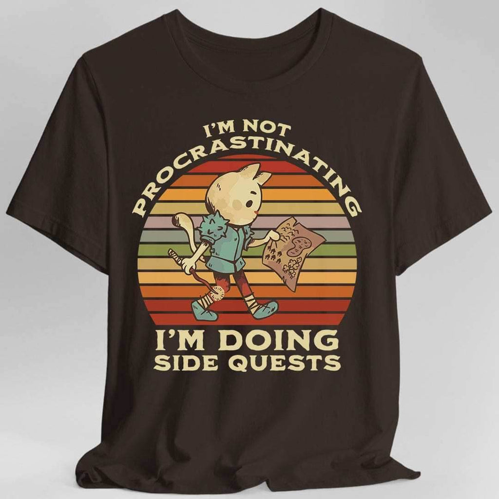 I'm Not Procrastinating I'm Doing Side Quests T-Shirt - Dark Chocolate / S